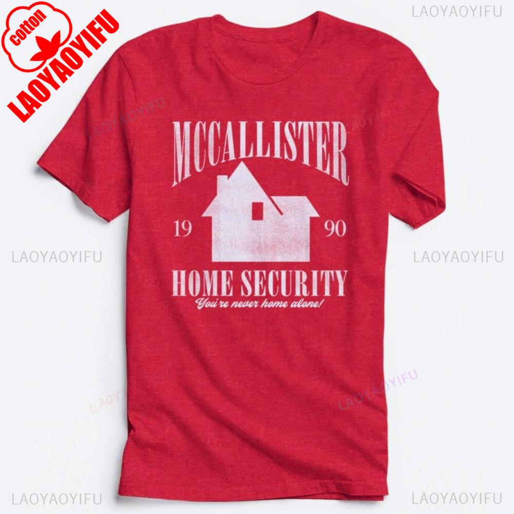 Футболка McCallister Home Security Смешная Ретро 1990 Рождественская Футболка Праздничная Унисекс Футболка Мужчины Женщины Повседневная Рождественская Хлопковые Топы