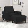 VidaXL Armchair with Footrest Black 60 Cm Fabric, Sofa, Armchair, TV Armchair, Single Sofa, Sofa, Recliner Sofa, 3201147