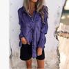 Women's Blouses Fashion Solid Color Long Sleeved Casual Velvet Collar Shirt Top Autumn Blouses & Shirts