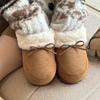 New Height-increasing and Plush Shoes, Versatile, with Added Fleece and Thickened Indoor Warm Cotton Slippers