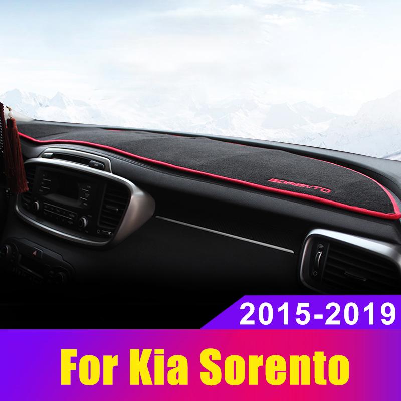 Car Dashboard Cover Avoid Light Pad Instrument Panel Cover Mat Carpets For Sorento 3 UM Prime 2015 2016 2017 2018 2019 2020
