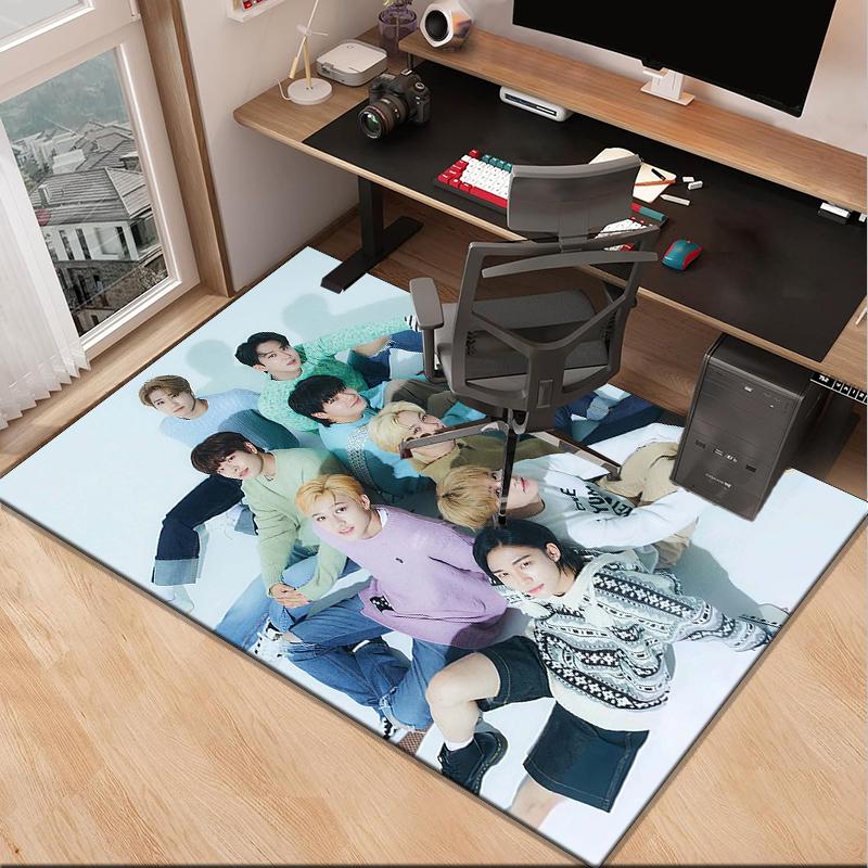 Kpop Stray Office Rug Chair Mat, Game Carpet, Suitable for Front Door, Bedroom, Living Room, Desk, Holiday Gift