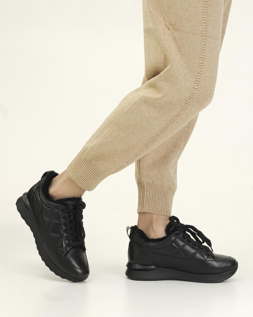 Кроссовки женские с мехом Alpino 220025 36 Черный кожа