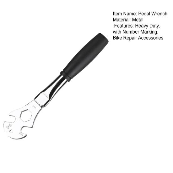 Ключ для педалей велосипеда с противоскользящей ручкой, прочная сталь 15/24 мм, инструмент для снятия педалей горного велосипеда, шоссейного велосипеда, инструмента для ремонта скутера