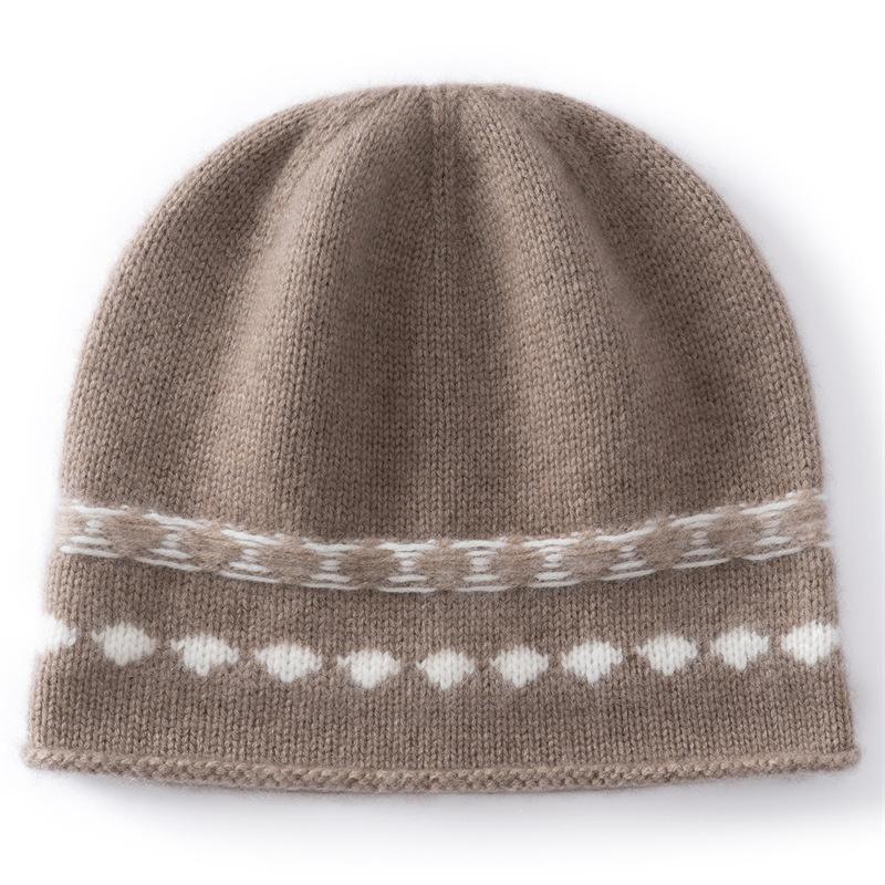 Autumn and winter new warm lock warm jacquard knitted hat retro versatile and durable cold hat fashion bag head hat outdoor hat