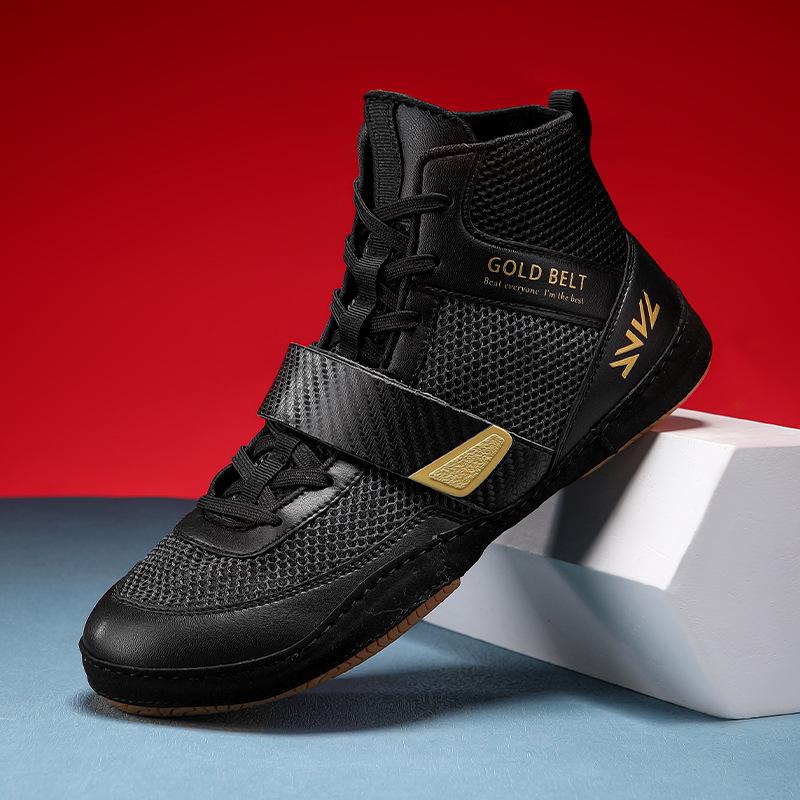 2025 Ботинки для профессиональной борьбы средней высоты Мужские легкие боксерки для борьбы Противоскользящие кроссовки Мужская дышащая обувь