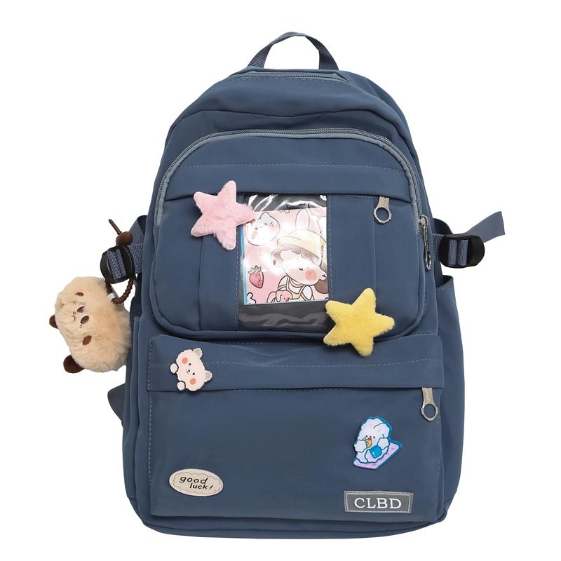 Women Large Capacity Nylon Backpack Junior School Student Schoolbag