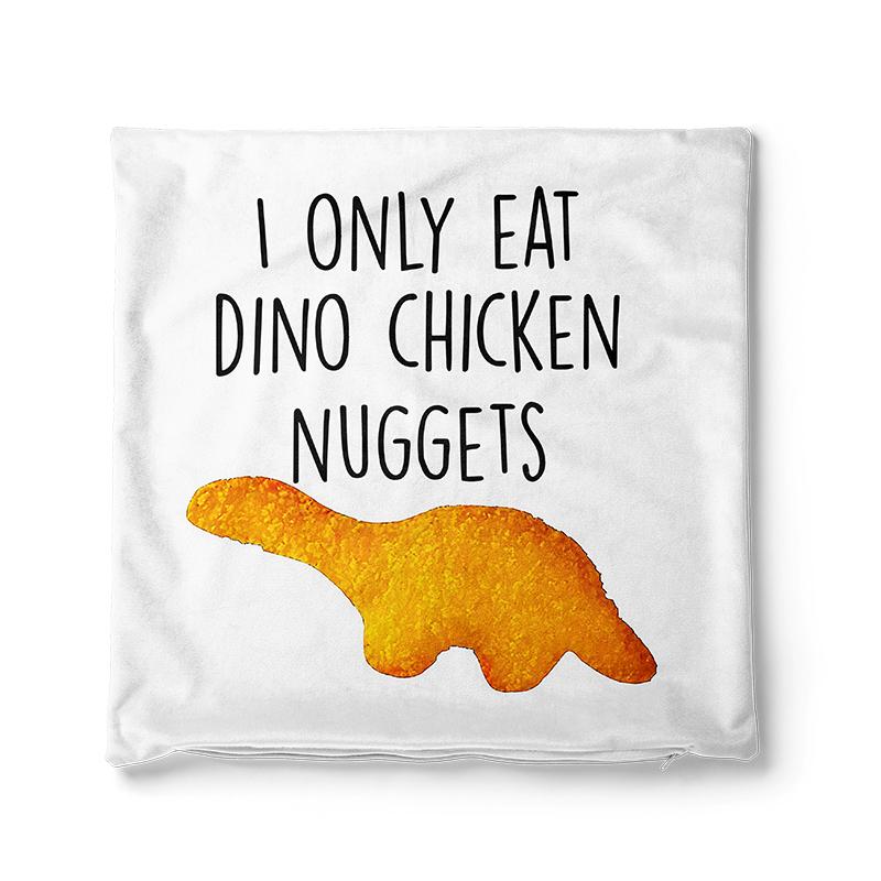 Gaslight Gatekeep Girlboss I Only Eat Dino Chicken Nuggets Throw Pillow Covers Cushion Cases for Couch Sofa Bedroom cm x cm