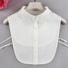 Versatile Fake Collar Shirt Anti-Wrinkle Chiffon Embroidered Fake Collar Shirt Collar Women'S Fashion Grid Flower Fake Collar Women