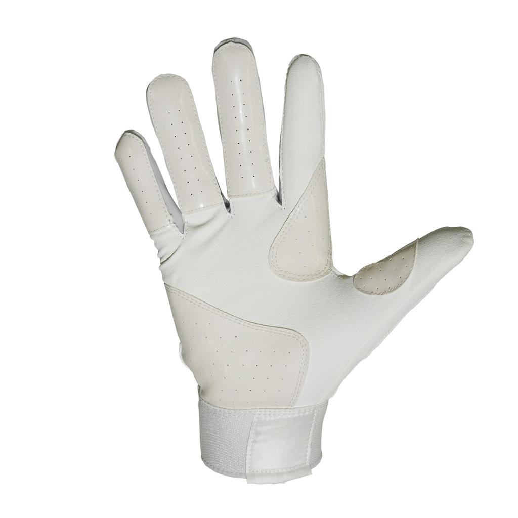 CUTTERS Batting Gloves B444S Power Control Size White 4.0 Solid, Ambidextrous, Baseball/Softball, M,