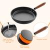 Wood Handle Frying Pan Flat Bottomed Omelette Skillet Cooking Pan Saucepan  Induction Cooker