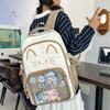 Y2K Милые Кошки Ита-Рюкзаки Большой Вместимости Рюкзак Повседневный Девочка Прозрачный DIY Дисплей Рюкзак Мультяшный Модный Дорожный Школьные Сумки