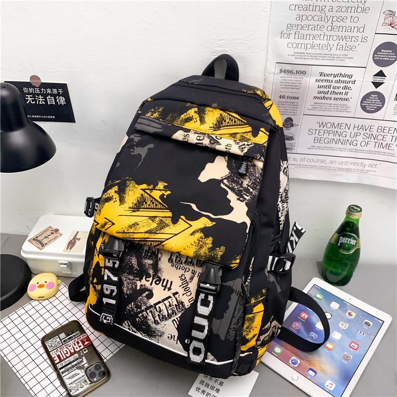 Fashion Shoulders School Bags Nylon Teenagers Backpack Breathable Girls Boy Schoolbag Large Capacity Graffiti Bookbags