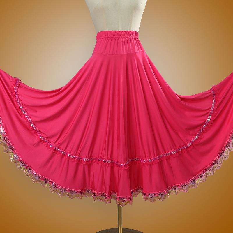 Square Dance Stage Costume: High Waist Ethnic Swing Skirt for Women (Adult, Spring/Summer)