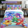 3pcs Duvet Cover Set (1*Duvet Cover + 2*Pillowcase, Without Core), Game Rainbow Friends Print Bedding Set, Bedroom Decor, All‑Season, Birthday Gift
