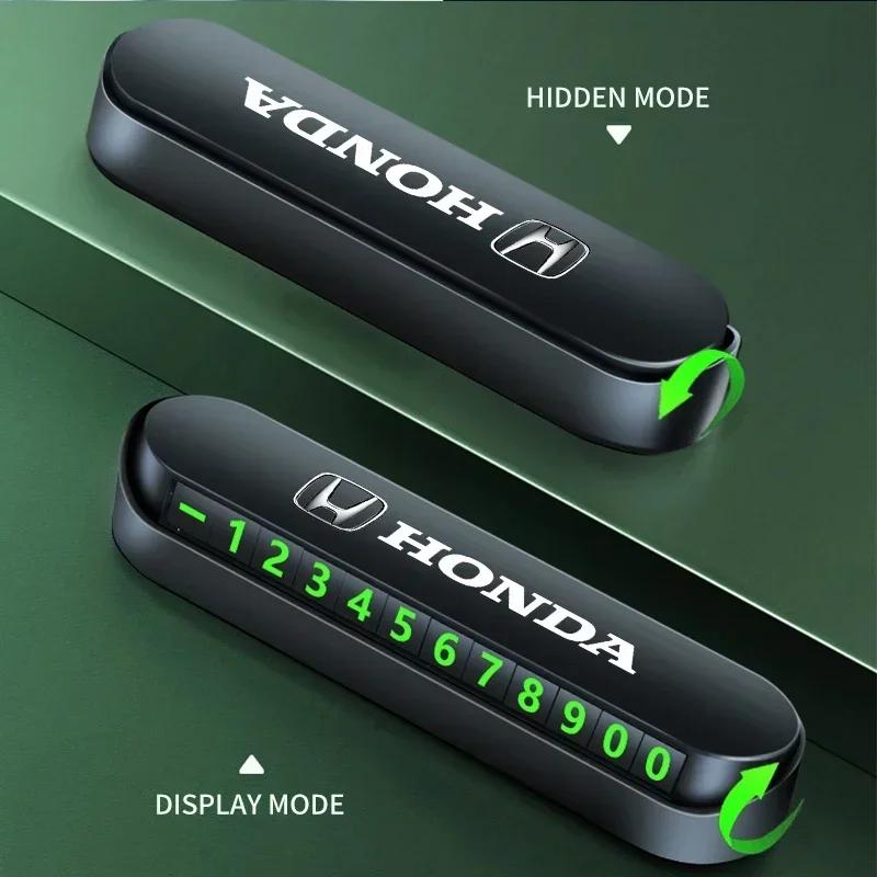 Car Styling Temporary Parking Card Phone Number Card Plate For Honda Mugen Power Civic Accords CRV Hrv Jazz CBR VTEC VFR ahv256