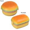 Cute Hamburger Fork Food Container Lunch Box Double Tier Bento Lunchbox