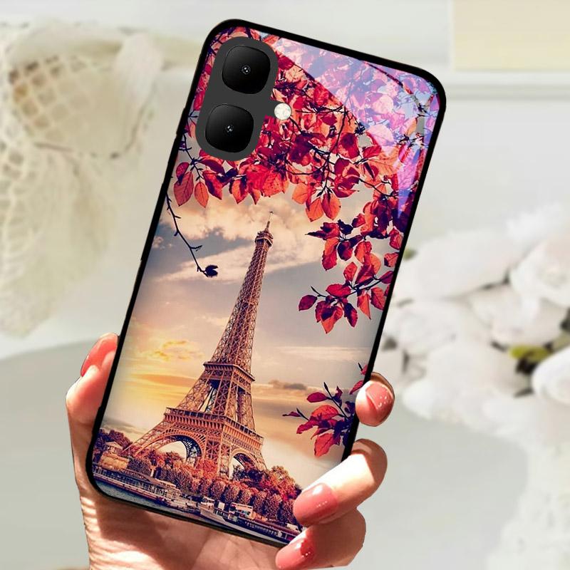 Чехол для телефона Infinix Smart 10 Ударопрочные чехлы Закаленное стекло Задняя крышка Для Tecno Pop 10 KM4 Smart10 X6725 Защита камеры