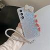 Модный чехол из твердого ПК с блестками, бриллиантами и бантом для Samsung Galaxy S26 S25 S24 Plus S23 Ultra, браслет на запястье, милый чехол