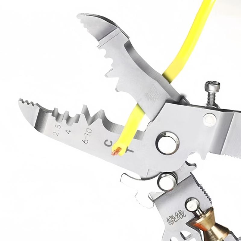 Electrical Crimping Plier Cable Cutter Stripper Crimper With Wire Stripping, Cutting, Crimping Electrician Pliers