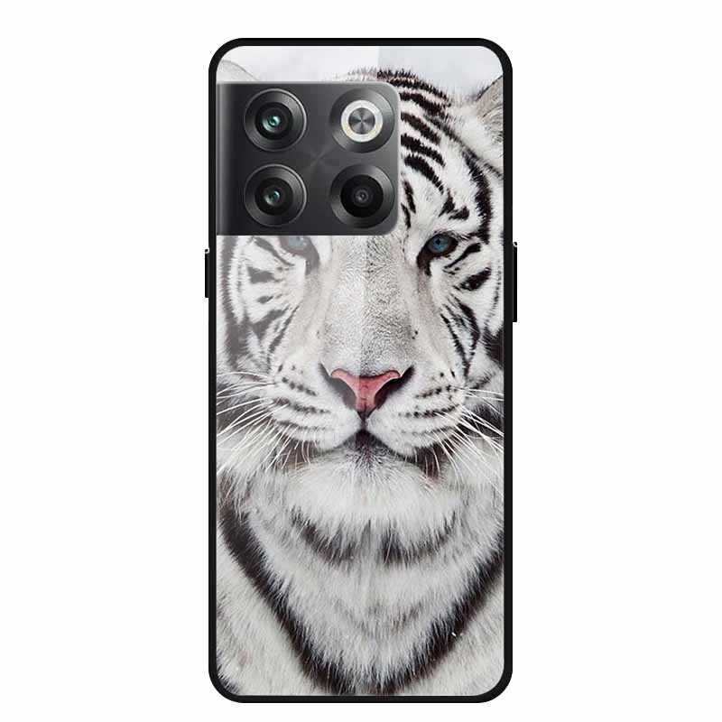 For Oneplus 10 pro Case Luxury Hard Tempered Glass Cover for OnePlus 10 Pro TPU Bumper Phone Case Cool Animals Pattern Cover