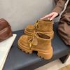 Платформенные высокие кеды женская обувь 2025 новинка Maillard повседневные ботинки Мартина маленькие ботильоны на танкетке весенне-осенние одинарные ботинки