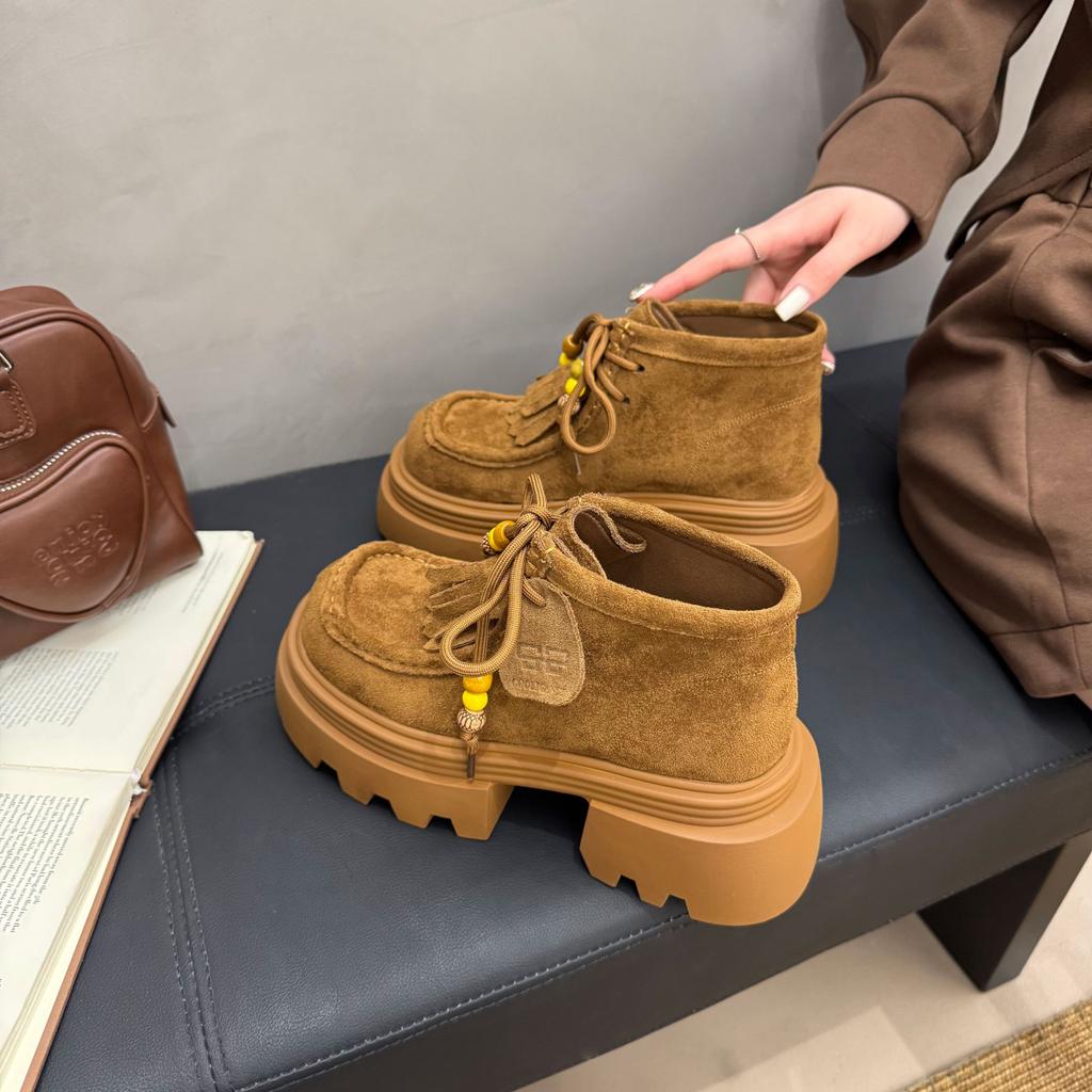 Платформенные высокие кеды женская обувь 2025 новинка Maillard повседневные ботинки Мартина маленькие ботильоны на танкетке весенне-осенние одинарные ботинки