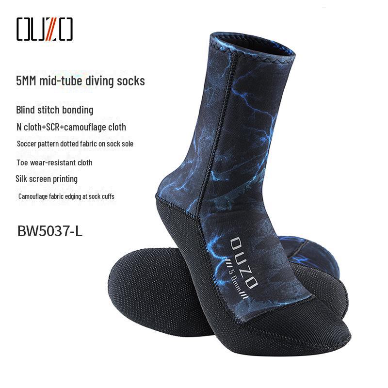 5 мм нескользящие износостойкие носки для дайвинга: Теплые, утолщенные, водонепроницаемые носки для сноркелинга и зимнего плавания