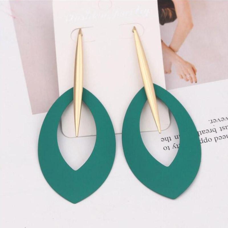 Корейский стиль геометрические овальные серьги-подвески для женщин большие массивные серьги вечерние украшения подарки подруге длинные Brincos