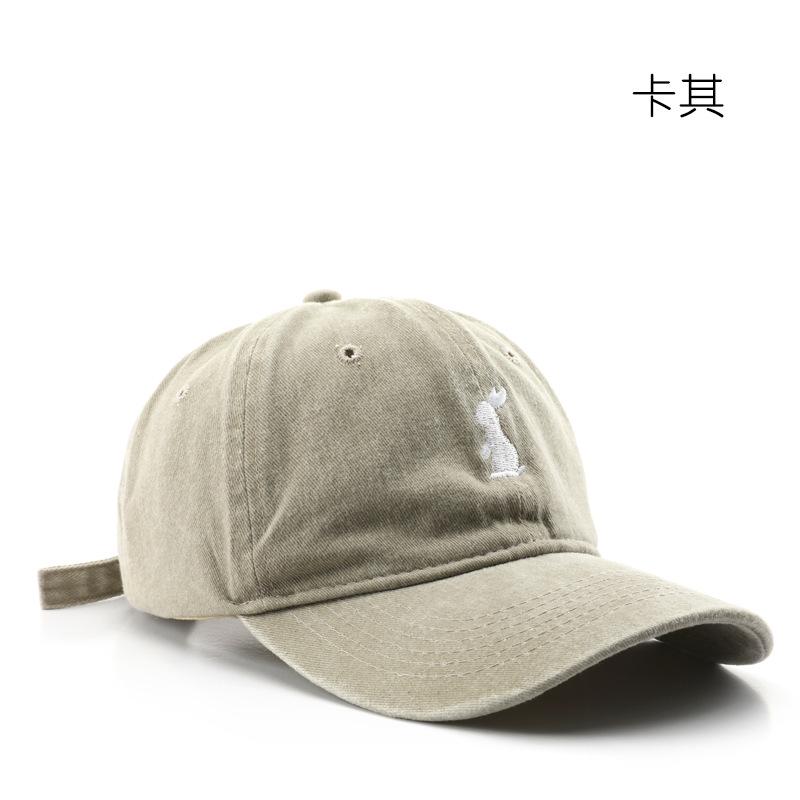 Women's washed and embroidered baseball cap, suitable for outdoor activities, providing sun protection and shade