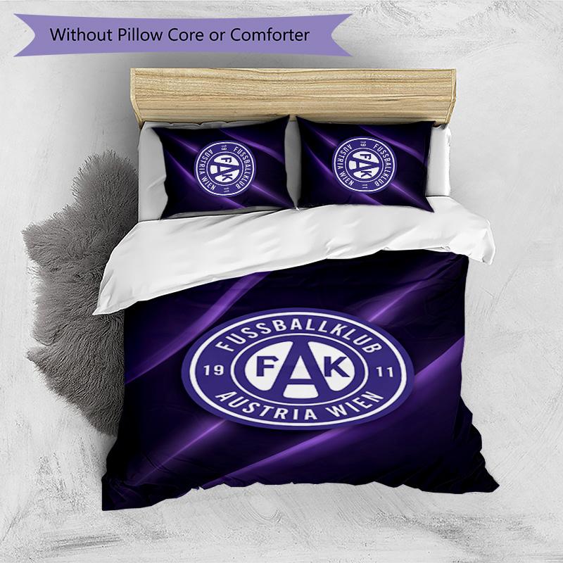 Austria Wien FC Printed 3PCS Bedding Set Breathable Duvet Cover with Pillowcases Decorative Bed Linen for Bedroom Home