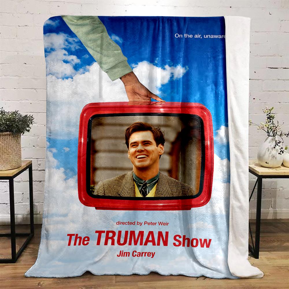 "The Truman Show Movie Poster Design Warm blanket. Flannel blanket for bedroom, living room, sofa, and nap."