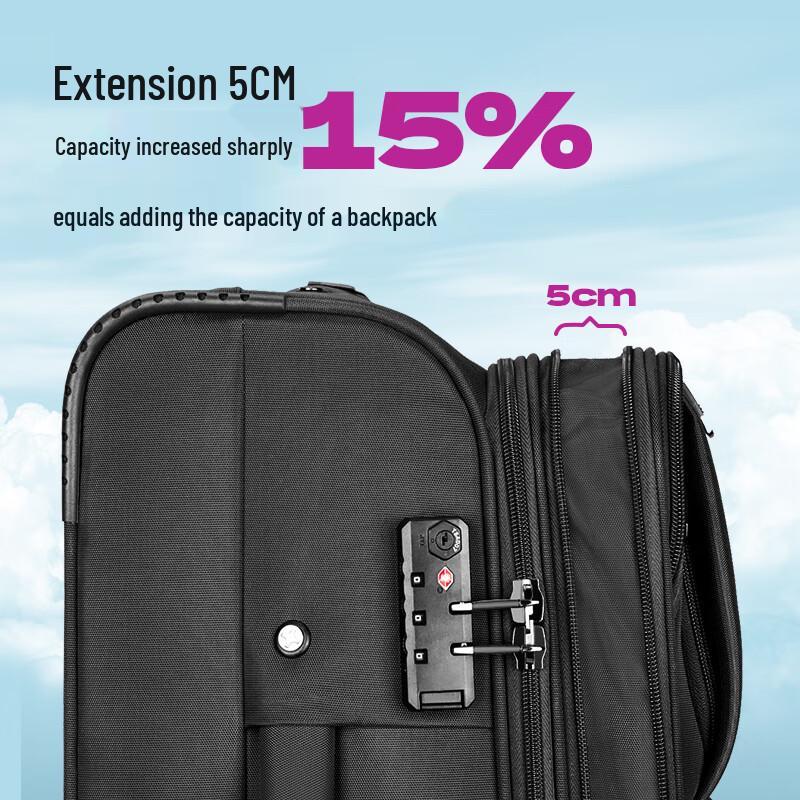 Расширяемый мягкий дорожный чемодан Hank