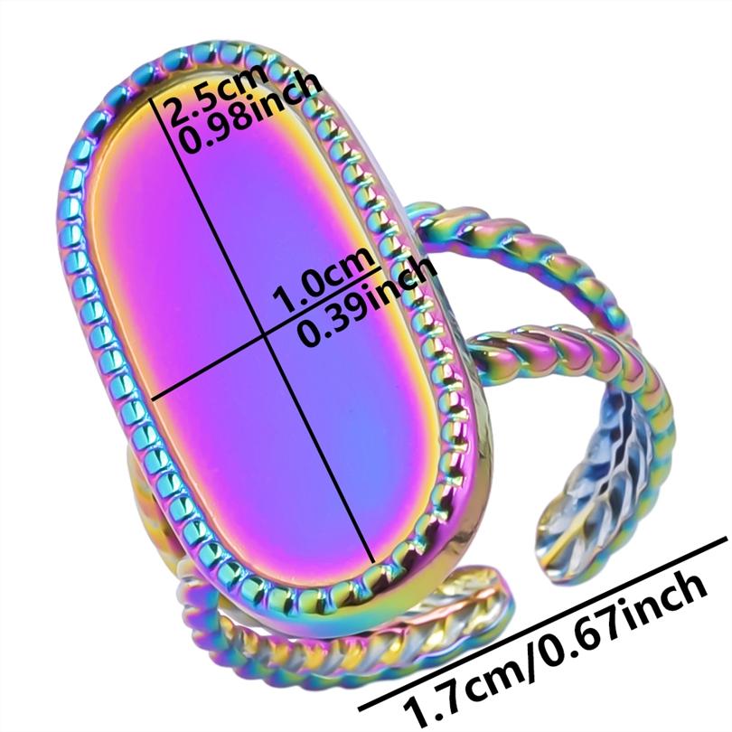 Rainbow Eye Horus Heart Star Ring Music Hip Hop Jewelry Stainless Steel Rings For Women Men Accessories Anillos Acero Inoxidable