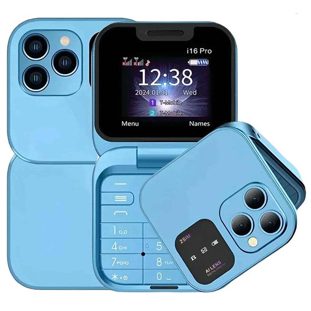I16 Pro Super Mini с двумя SIM-картами, 1,77-дюймовый HD-экран, раскладной мобильный телефон, 2G GSM, складной телефон с небольшими функциями, Bluetooth, FM-радио, телефон с быстрым набором