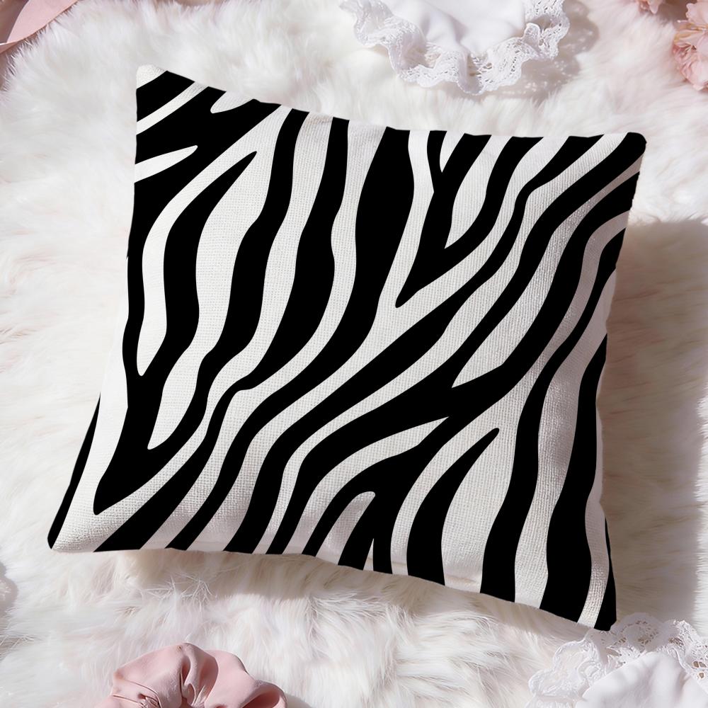 Zebra Texture Cushion Cover Premium Comfort Reversible Pillow Cove Two in One Design for Any Room Car Interior