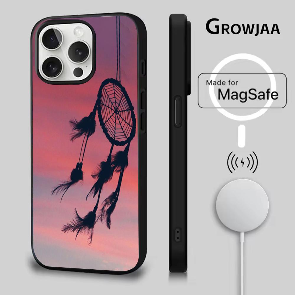 Dreamcatcher Feather Phone Case For iPhone 16e,16,15,14,13,12,11,Plus,Pro,Max,Mini Magsafe Magnetic Wireless Charging