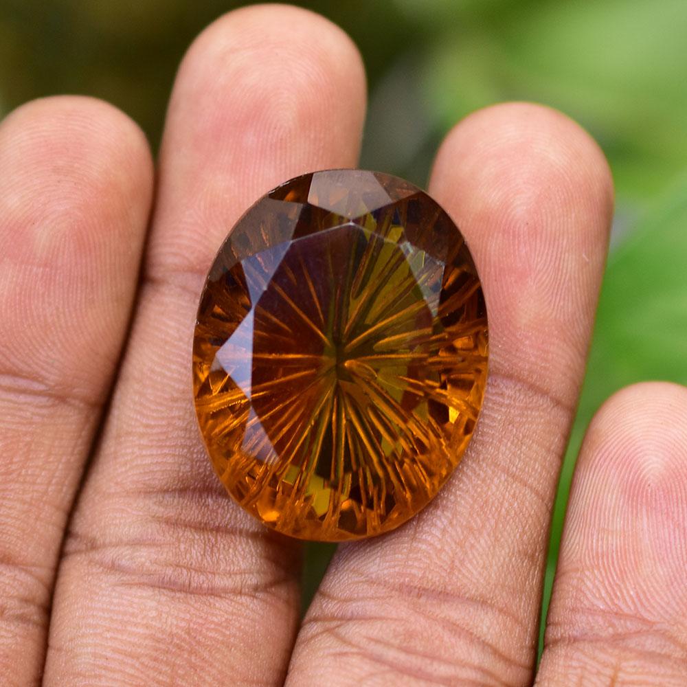 Natural Orange Topaz 54.8 Ct Oval Cut Flawless Loose Gemstones For Him