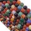 Разноцветные смешанные бусины из оникса и агата 4-12 мм, свободные круглые бусины для изготовления ювелирных изделий, браслетов и ожерелья, сделай сам, прядь из натурального камня 15 дюймов