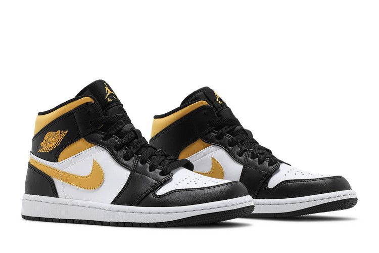 Men's Sneakers Jordan 1 Mid White Pollen Black White/Black-Pollen