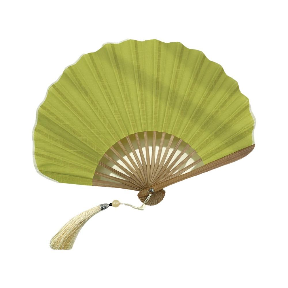 Bamboo Frame Folding Hand Fan Cotton Linen Cloth Retro Handheld Fan Dance Fan Chinese Style