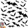 Halloween 3D Black Bat Wall Stickers Home Room Indoor DIY Decoration Scary Props Kids Party Favors Wall Decals Window Sticker