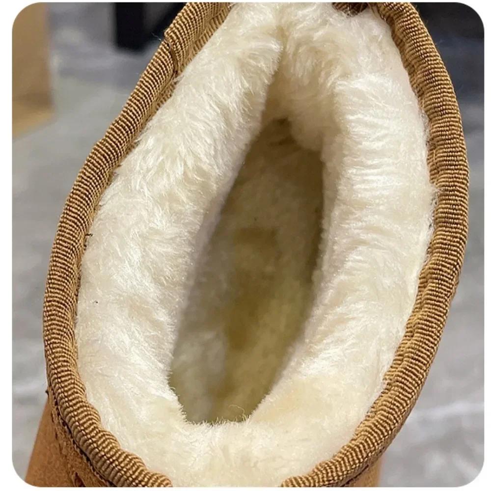 Зимние женские короткие плюшевые теплые зимние ботинки повседневная обувь новые замшевые меховые ботинки челси ботильоны на плоской подошве женская обувь на платформе Botas 36-41