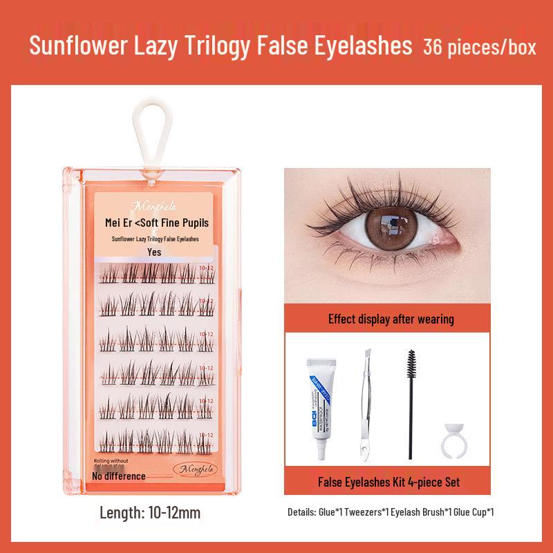 Накладные ресницы Menghela Big Eye Natural Curled - Тонкая ножка, отдельные пучки для удлинения