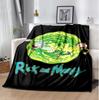 Rick Morty Flannel Blanket Soft Warm All-Season Throw, Design for Camping, Car Travel, Hiking Sofa, Bed, Office Perfect Gift for Parties
