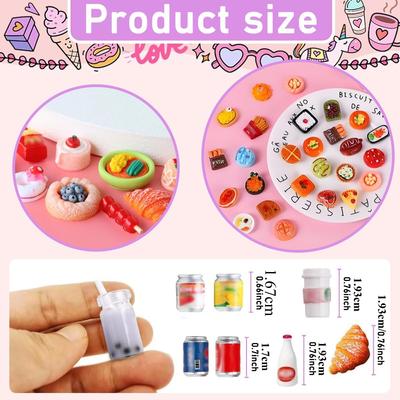 50 шт. миниатюрных бутылок для еды, напитков, банок с газировкой, ролевых игр, кухонных игр, аксессуаров для вечеринок, игрушек, торта, мороженого для кукольного дома