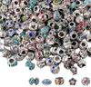 10/30/60 Pieces European Bead for Jewelry Making with Silver Metal Rhinestone Alloy Rhinestone Metal Beads Assorted