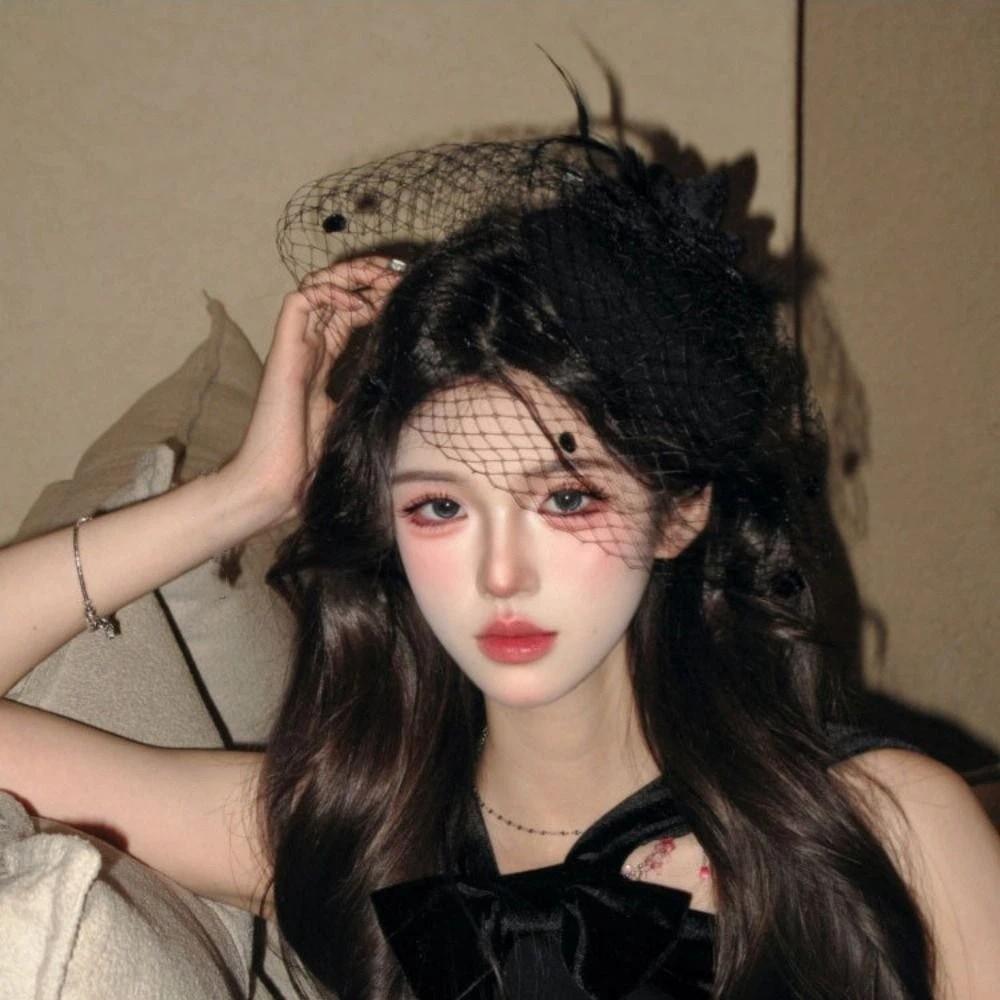 Sweet Feathers Fascinator Hat Flower Funeral Headdress Fashion Veil Hat Headwear  Lady/Bride