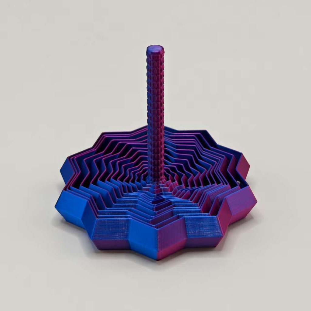 1PCS 3D Printed Decagonal Fingertip Decompression Soothing Toy with Handle To Expand Sensory Decompression Star-shaped Novelty Gyro