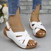 Wedge Heel Fashion Outdoor Roman Sandals Comfortable Velcro Slipper Sandals for Women